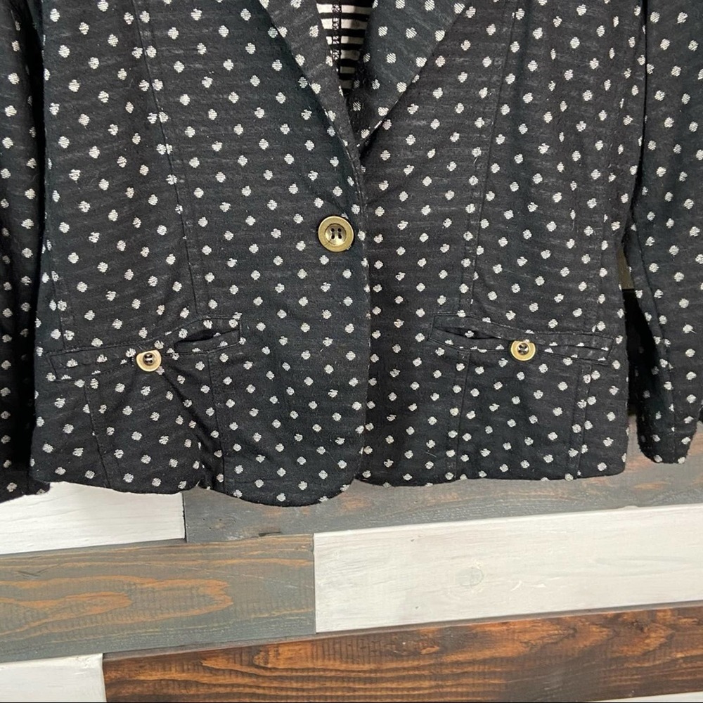 American Rag Black White Polkadot 1 Button Blazer - Picture 2 of 6